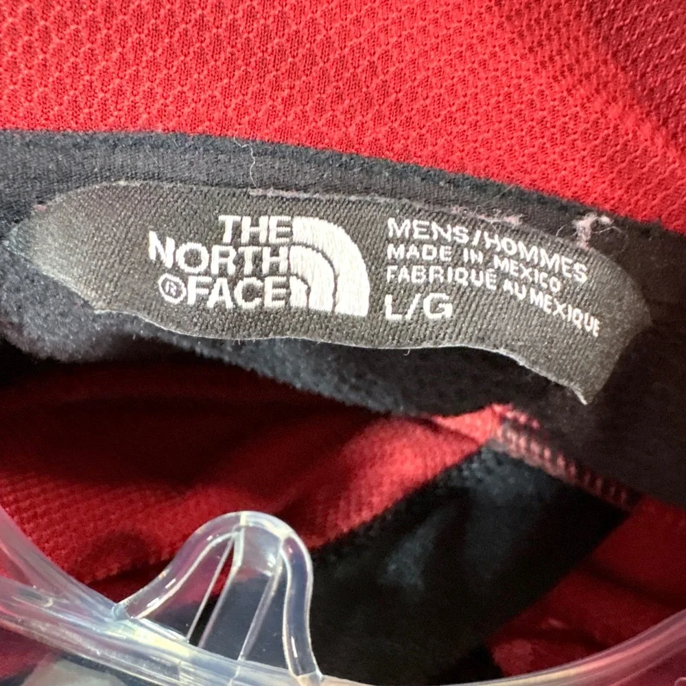 The North Face Mens Black Red Logo Pullover Hoodie Sweatshirt Large READ